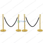 Trụ chắn inox cao cấp mạ vàng dây nhung đen