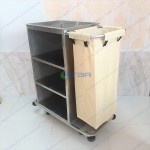 Xe làm vệ sinh buồng phòng inox ba tầng túi đơn