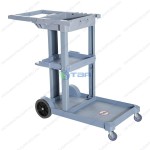 Xe làm vệ sinh 03 tầng chữ L màu xám