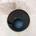 Sọt đựng ô dù thép màu đen vành inox mạ vàng 