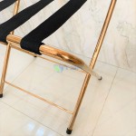 Kệ để hành lý inox mạ vàng cao cấp có tựa ASIACJ009