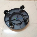 Thùng rác bếp tròn có bánh xe màu xám 120L
