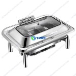 Nồi hâm buffet chữ nhật nắp kính cao cấp ASIA102PC-3N