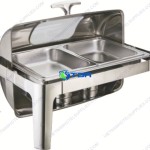 Nồi hâm buffet chữ nhật chân cao 2 ngăn