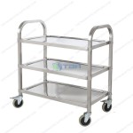 Xe đẩy thức ăn đồ uống inox 3 tầng cỡ trung