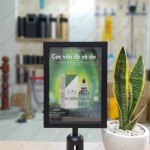 Bảng menu thông tin cắm trụ chắn màu đen khổ A4
