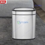 Thùng rác inox CCKO chữ nhật nắp lật 6L #CK9908