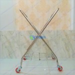 Xe thu gom đồ giặt là gấp được khung inox chữ X 