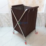 Xe thu gom đồ giặt là gấp được khung inox chữ X 
