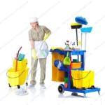 Xe vệ sinh đa năng 03 tầng chữ L màu xanh