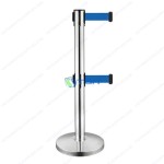Trụ chắn inox barrier ngăn cách phân làn 2 tầng dây