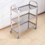 Xe đẩy thức ăn nhà hàng inox 3 tầng AST400