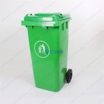 Thùng rác nhựa xanh dùng cho nhà xưởng 120L