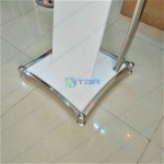Bục phát biểu gỗ khung inox cao cấp màu trắng