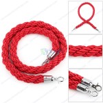 Cột chắn inox trắng đầu tròn dây thừng bện màu đỏ