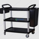 Xe đẩy thức ăn 3 tầng nhựa màu đen A500B