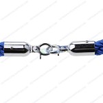Cột chắn inox  trang trí đầu tròn dây bện trùng màu xanh