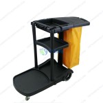 Xe làm vệ sinh bằng nhựa 03 tầng màu đen