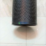 Sọt đựng ô dù hình trụ tròn màu đen vành inox trắng