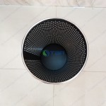 Sọt đựng ô dù hình trụ tròn màu đen vành inox trắng
