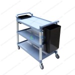 Xe đẩy phục vụ và dọn bàn ăn đa năng 02 xô