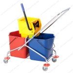 Xe đẩy vắt nước khung kim loại 02 xô 46 lít