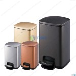 Thùng rác đạp chân cao cấp màu đen 12L #GNFSJ12B