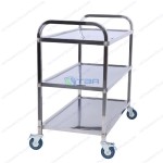 Xe đẩy thức ăn inox 3 tầng cỡ lớn AST500