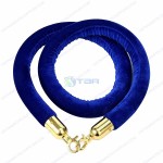 Dây nhung cột chắn inox màu xanh móc khóa vàng