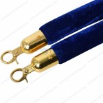 Dây nhung cột chắn inox màu xanh móc khóa vàng