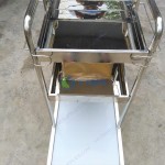 Xe đẩy dọn vệ sinh 03 tầng khung inox