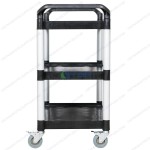 Xe đẩy phục vụ đồ ăn ba tầng màu đen