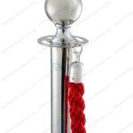 Cột chắn inox đầu tròn dây thừng xoắn đỏ dùng cho sự kiện