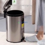 Thùng rác inox CCKO tròn đạp chân 10L #CK9937