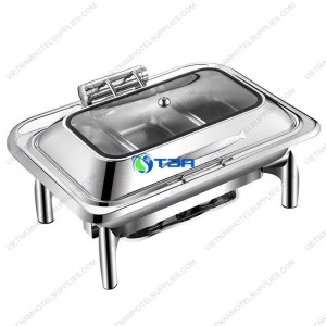 Nồi hâm Buffet chữ nhật nắp kính cao cấp ASIA102PC-3N
