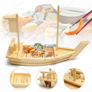 Khay thuyền gỗ trưng bày Sushi 50cm SSB003