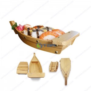 Khay thuyền Sushi GỖ THÔNG 35cm SSB001