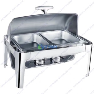 Nồi hâm buffet chữ nhật chân cao 2 ngăn