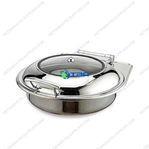 Nồi hâm buffet tròn nắp kính thủy lực cao cấp ASIA818R
