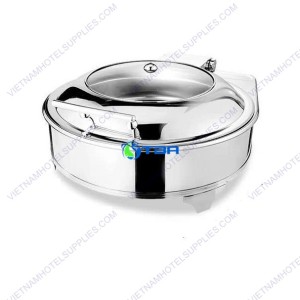 Nồi hâm buffet tròn nắp kính thủy lực ASIA818R-6L