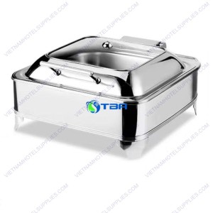 Nồi hâm buffet vuông nắp kính thủy lực ASIA817-6L