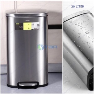 Thùng rác inox vuông đạp chân cỡ lớn 20L #CK9934-20