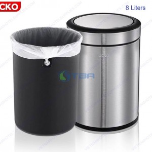 Thùng rác inox CCKO tròn nắp lật 8 Lít #CK9907