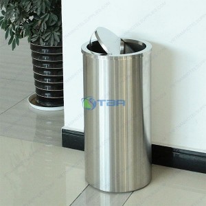 Thùng rác inox tròn nắp lật cỡ lớn A380