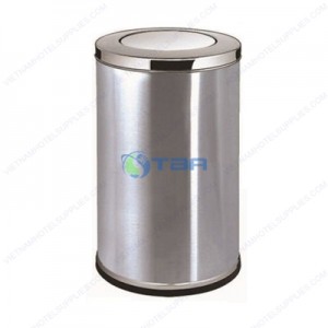 Thùng rác inox tròn nắp lật xoay cỡ lớn A480