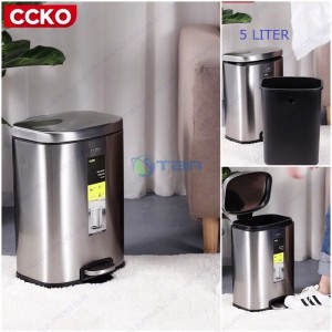 Thùng rác inox vuông đạp chân cao cấp 5L #CK9934-5