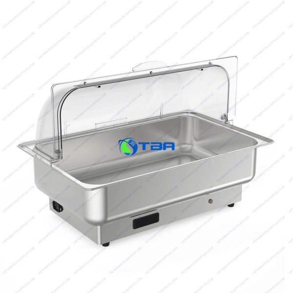 Nồi hâm buffet dùng điện nắp kính trong PC 1 ngăn 