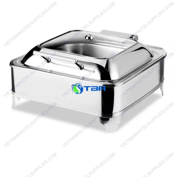 Nồi hâm buffet vuông nắp kính thủy lực ASIA817-6L 