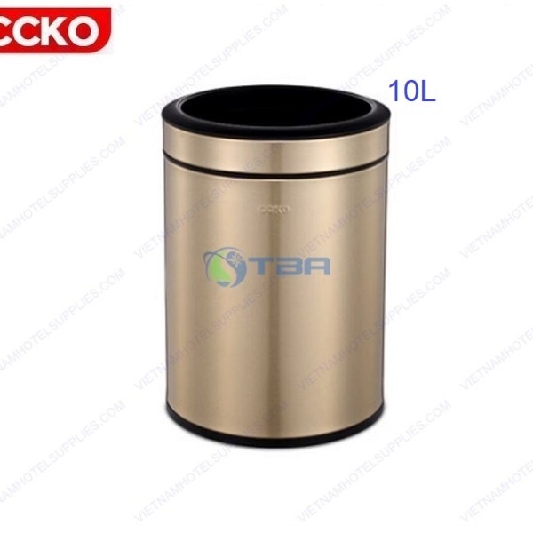 Thùng rác CCKO 2 lớp màu đồng 10L #CK9904-10T 