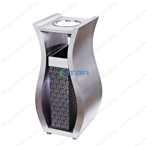 Thùng rác inox trang trí Á Châu đặt sảnh A023W 